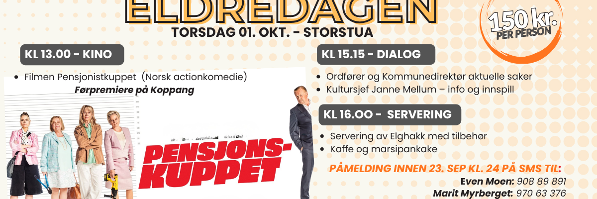 Velkommen til Eldredagen i Storstua!